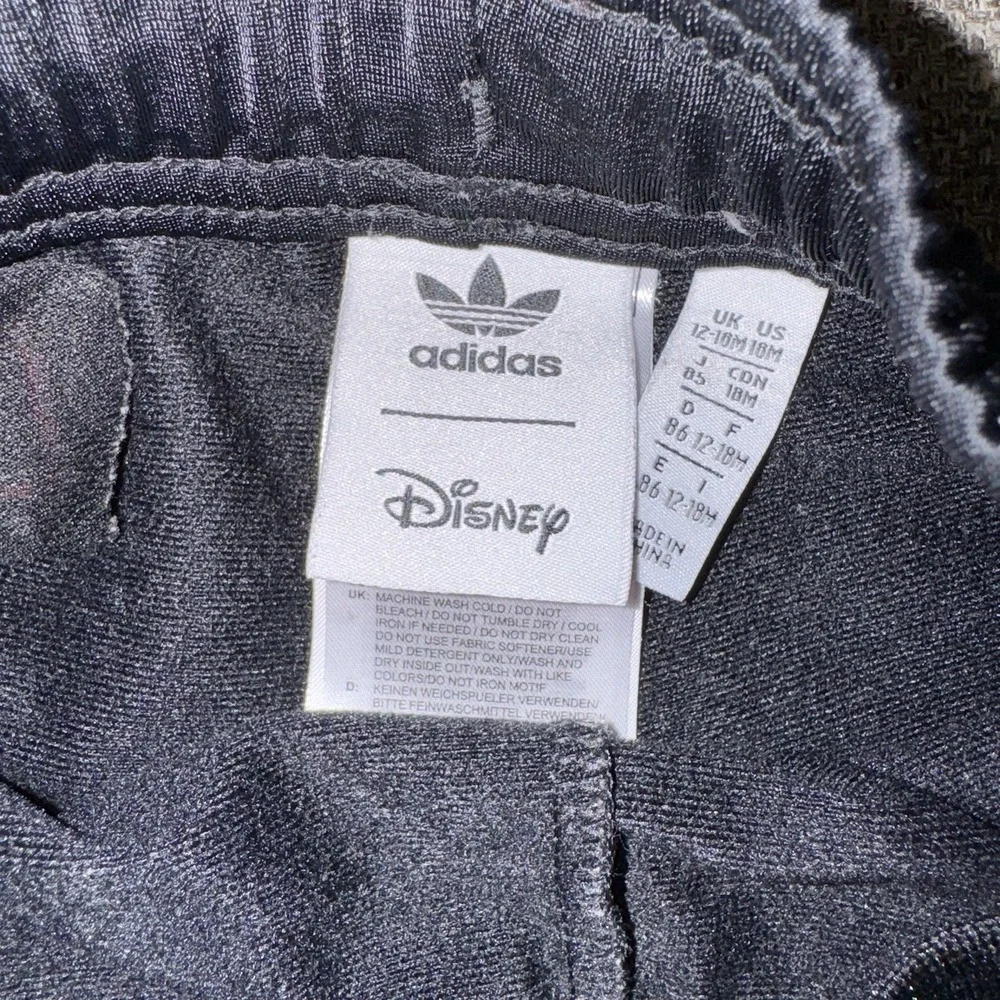 Adidas Baby Tracksuit‎ Set Black Jacket (12M) & Disney Pants (18M) Outfit